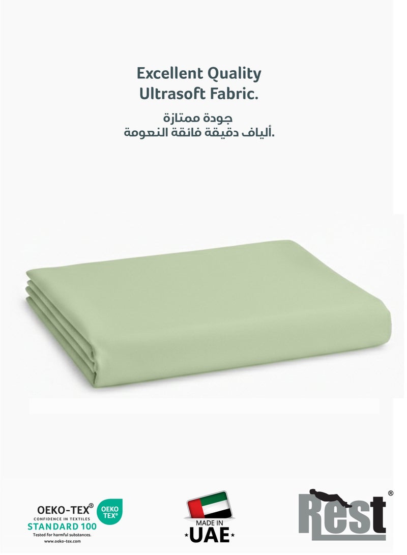 REST Flat Bedsheet 240x260cm Plush Mint Green Breathable Machine Washbale Bedsheet Extra Soft Easy Fit Highly Breathable Bedding & Linen Cover - Image 2